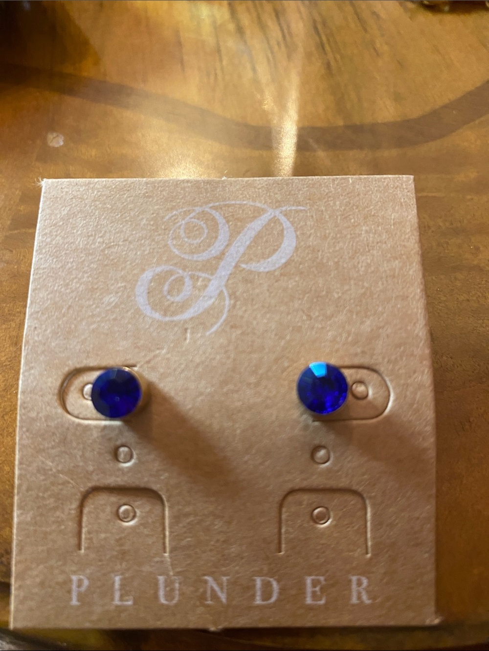 Plunder Electric Blue Crystal Stud Earrings